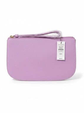 Talbots Purple Leather Clutch Wristlet Wallet Cellphone NWT